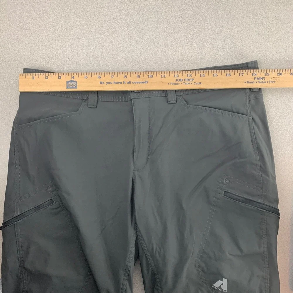 Eddie Bauer First Ascent Guide Pants Men 36x34 Gray Fleece Lined Hiking Trekking